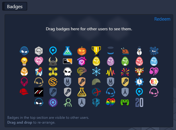 How to Display and Re-arrange Badges